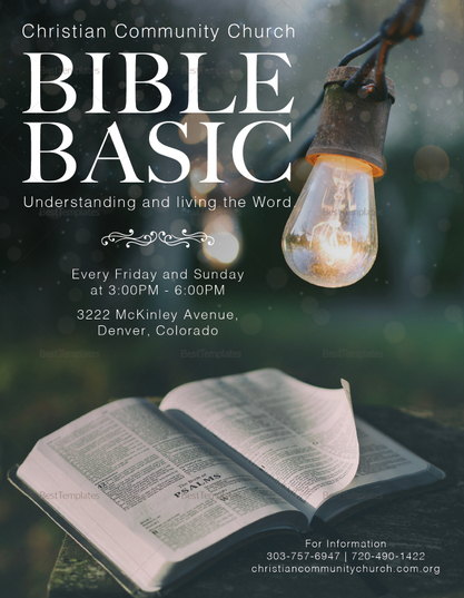 Bible Basic Flyer Design Template in PSD, Word, Publisher, Illustrator ...