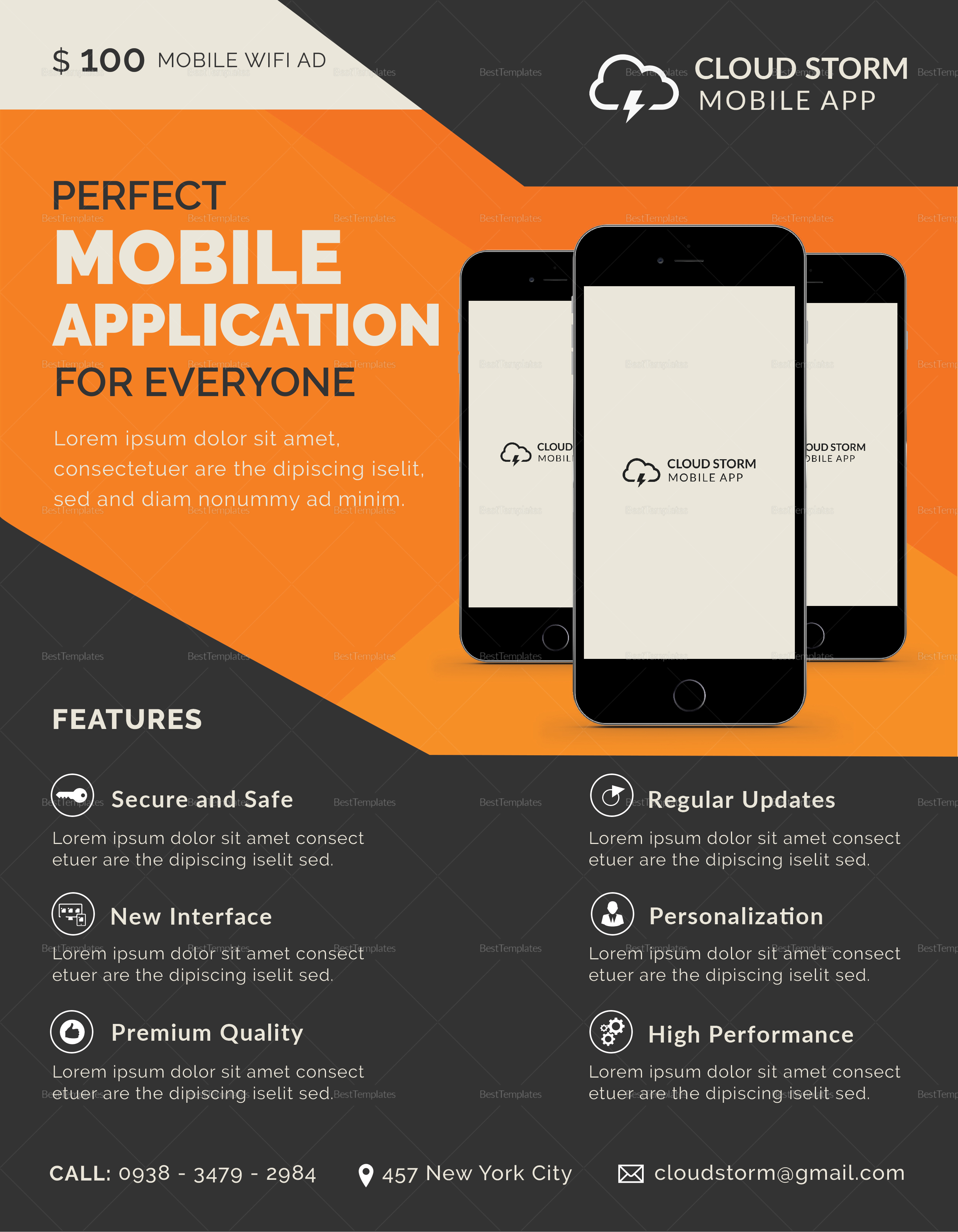 Mobile App Flyer Template