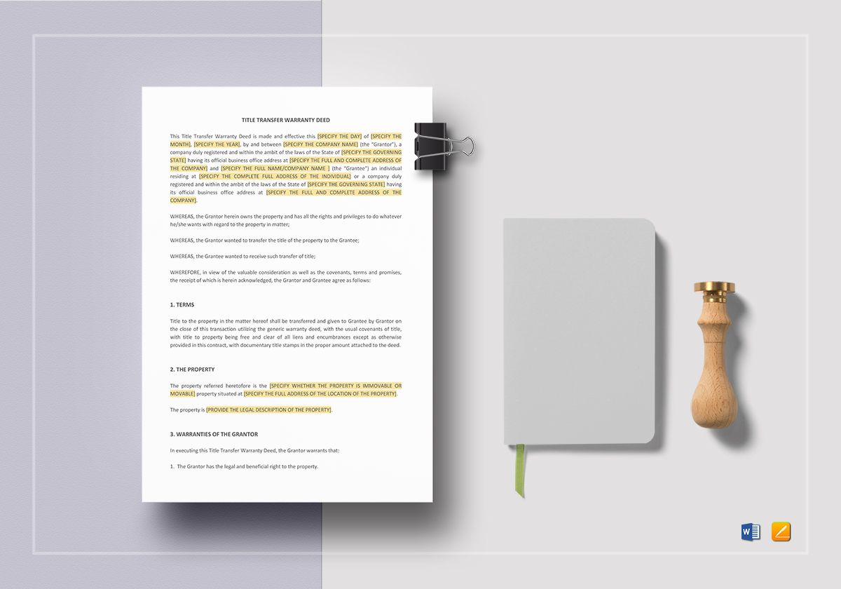 title transfer warranty deed template in word apple pages warranty deed template