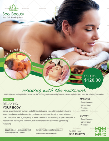 Spa Beauty Flyer Design Template in PSD, Word, Publisher