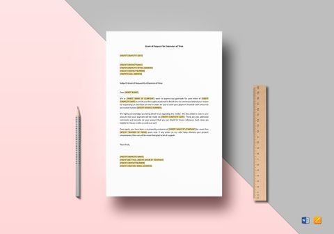 Grant Of Request For Extension Of Time Template In Word, Apple Pages