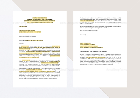 Collection Letter Clerical Error Template in Word, Apple Pages