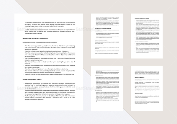 Mutual Confidentiality Agreement Template