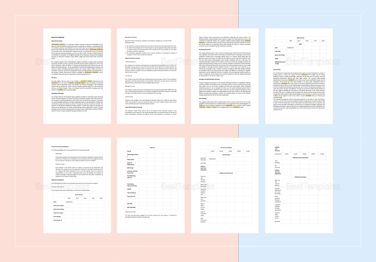 Stock Investment Proposal Template in Word, Apple Pages