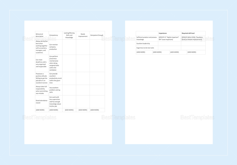 Training Gap Analysis Template In Word, Apple Pages