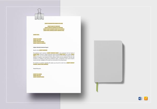 Monthly Production Report Template in Word, Apple Pages