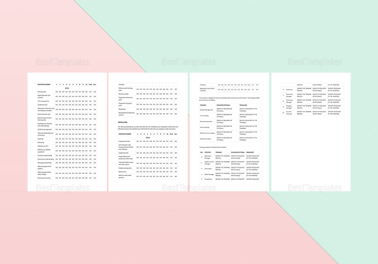 Management Training Needs Analysis Template in Word, Apple Pages