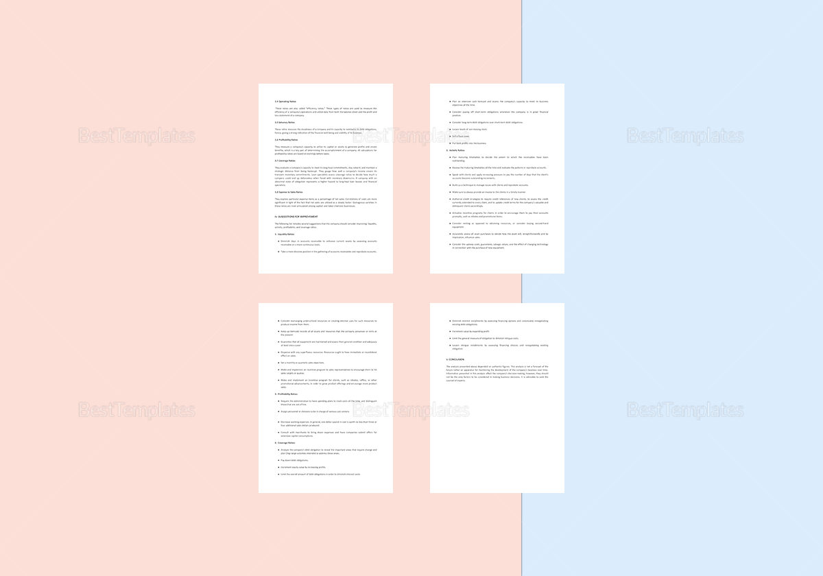 Company Financial Analysis Template In Word Apple Pages