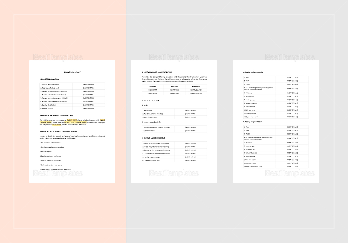 Engineering Report Template to Edit