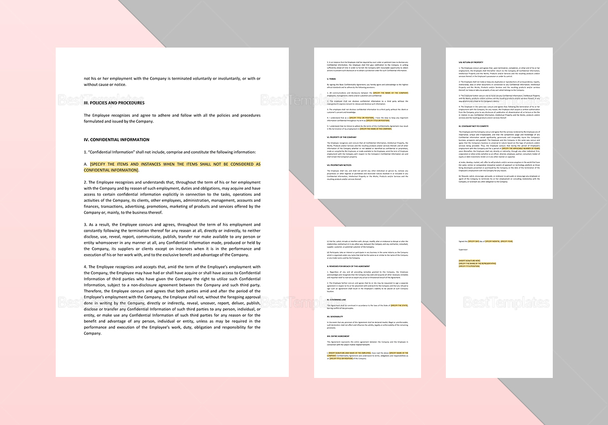 Basic Confidentiality Agreement Template