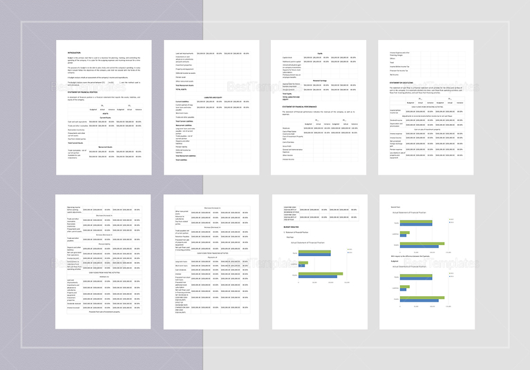 Budget Analysis Template in Word, Apple Pages