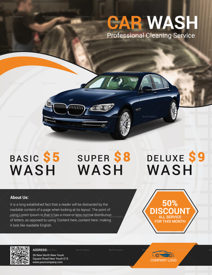 Special Car Wash Flyer Design Template in Word, PSD, Publisher