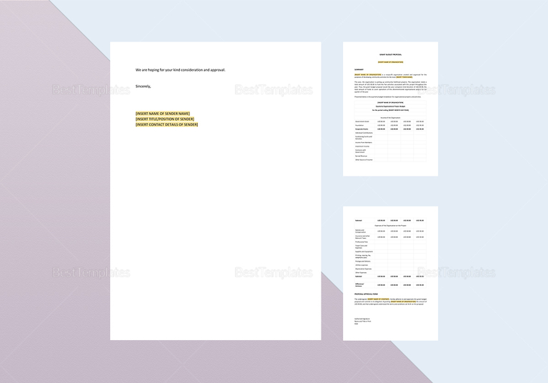 Grant Budget Proposal Template in Word, Apple Pages