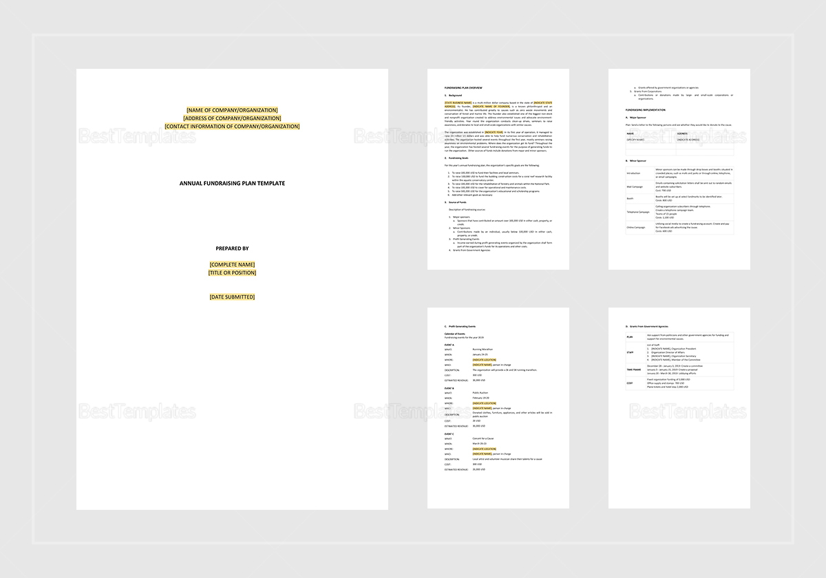 Annual Fundraising Plan Template