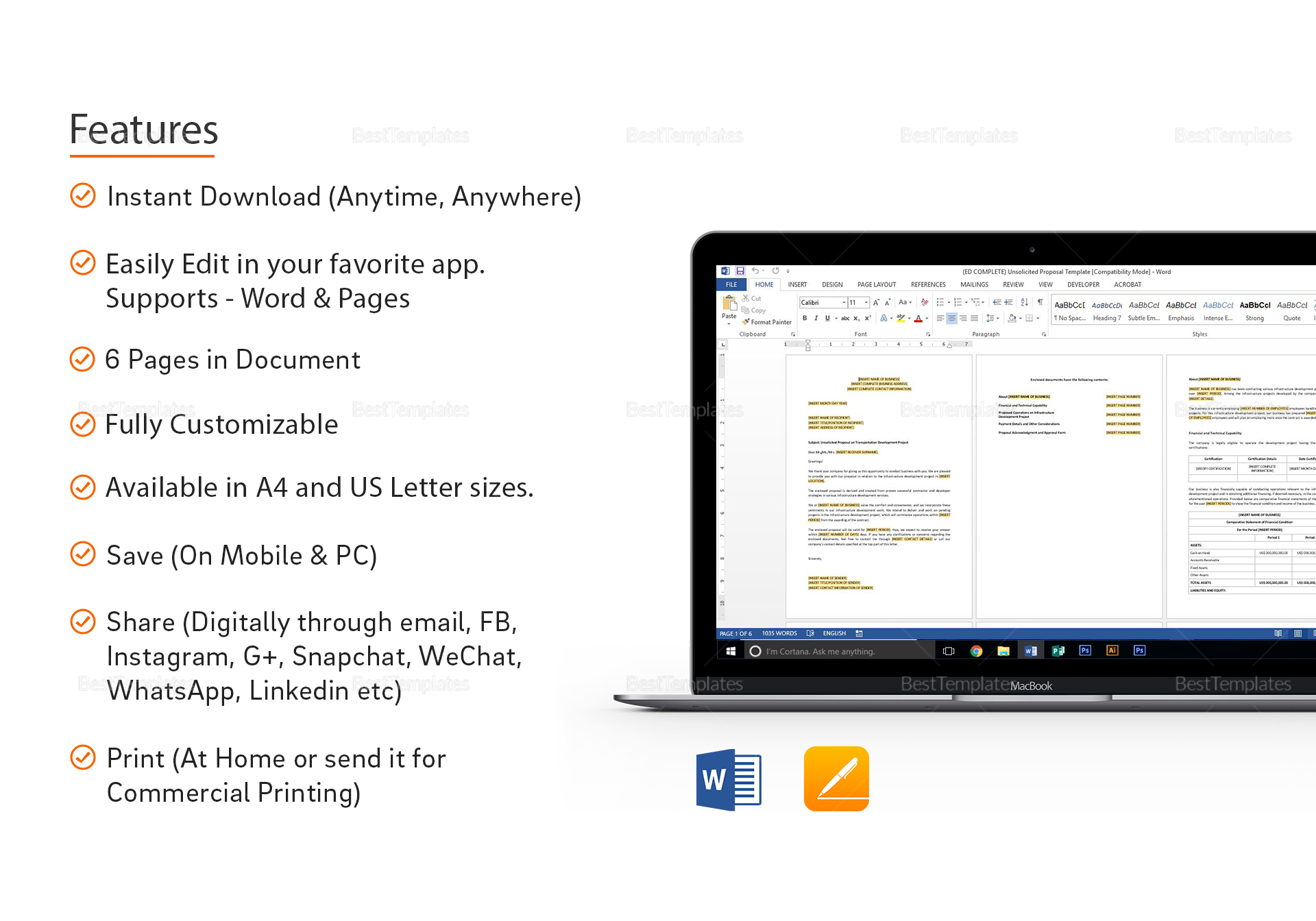 Unsolicited Proposal Template In Word Apple Pages