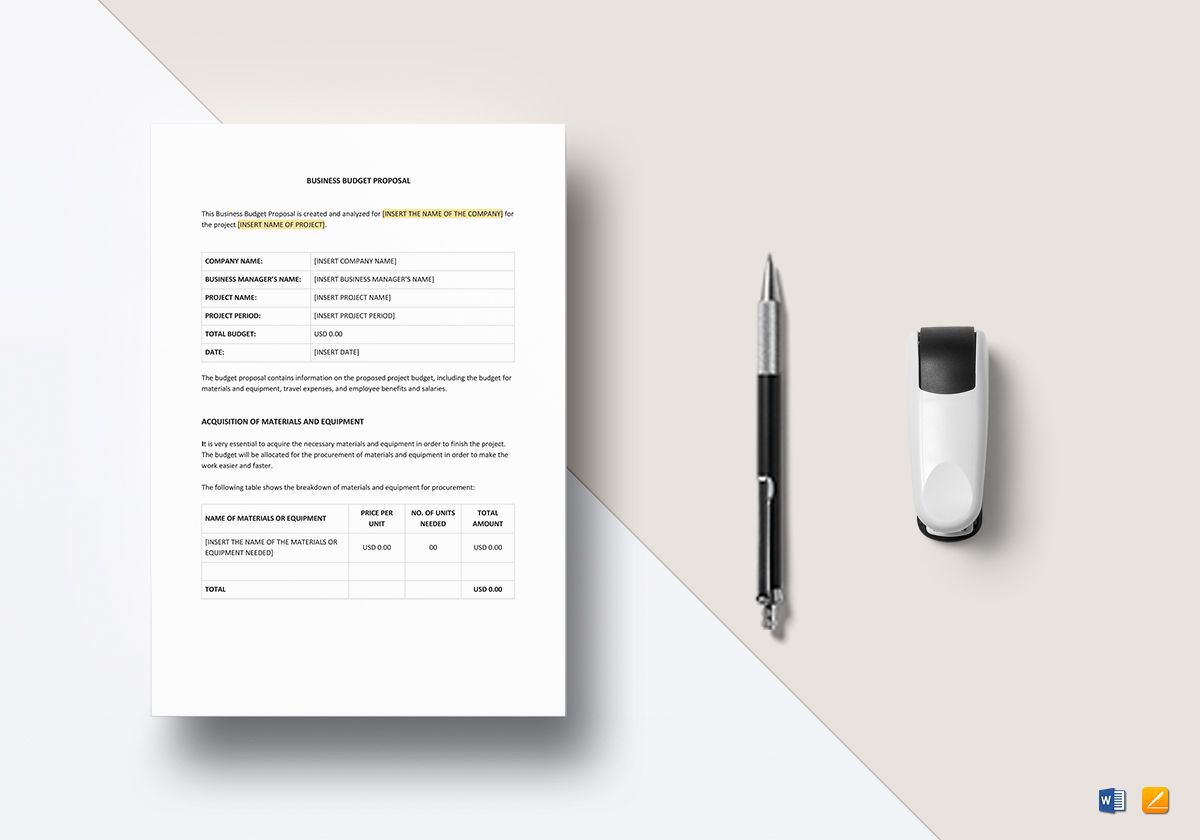 Business Budget Proposal