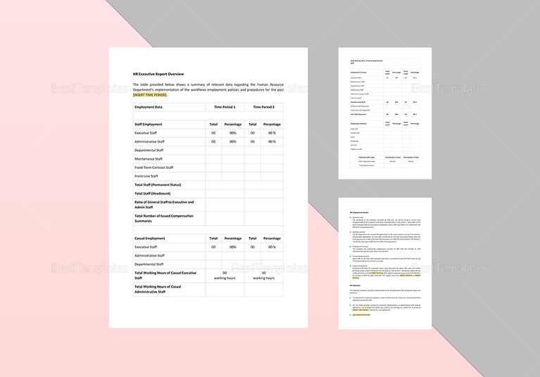 HR Executive Report Template in Word, Apple Pages