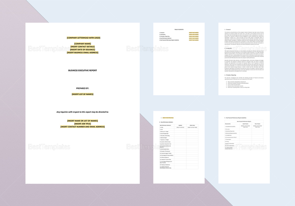 Business Executive Report Template in Word, Apple Pages