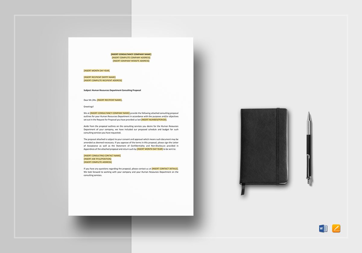 HR Consulting Proposal Template in Word, Apple Pages Inside Consulting Proposal Template Word