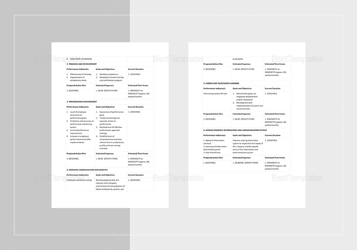 Human Resources Development Plan Template to Print