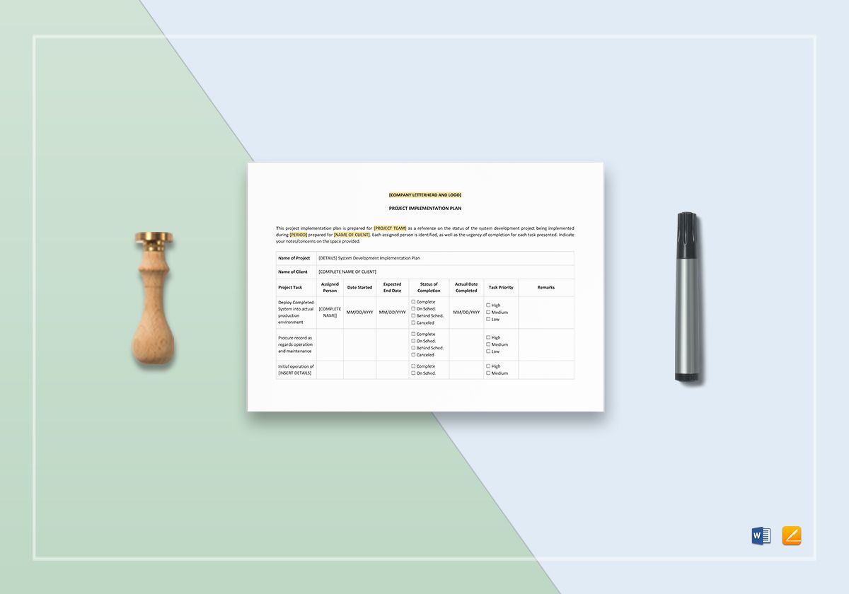 Project Implementation Plan