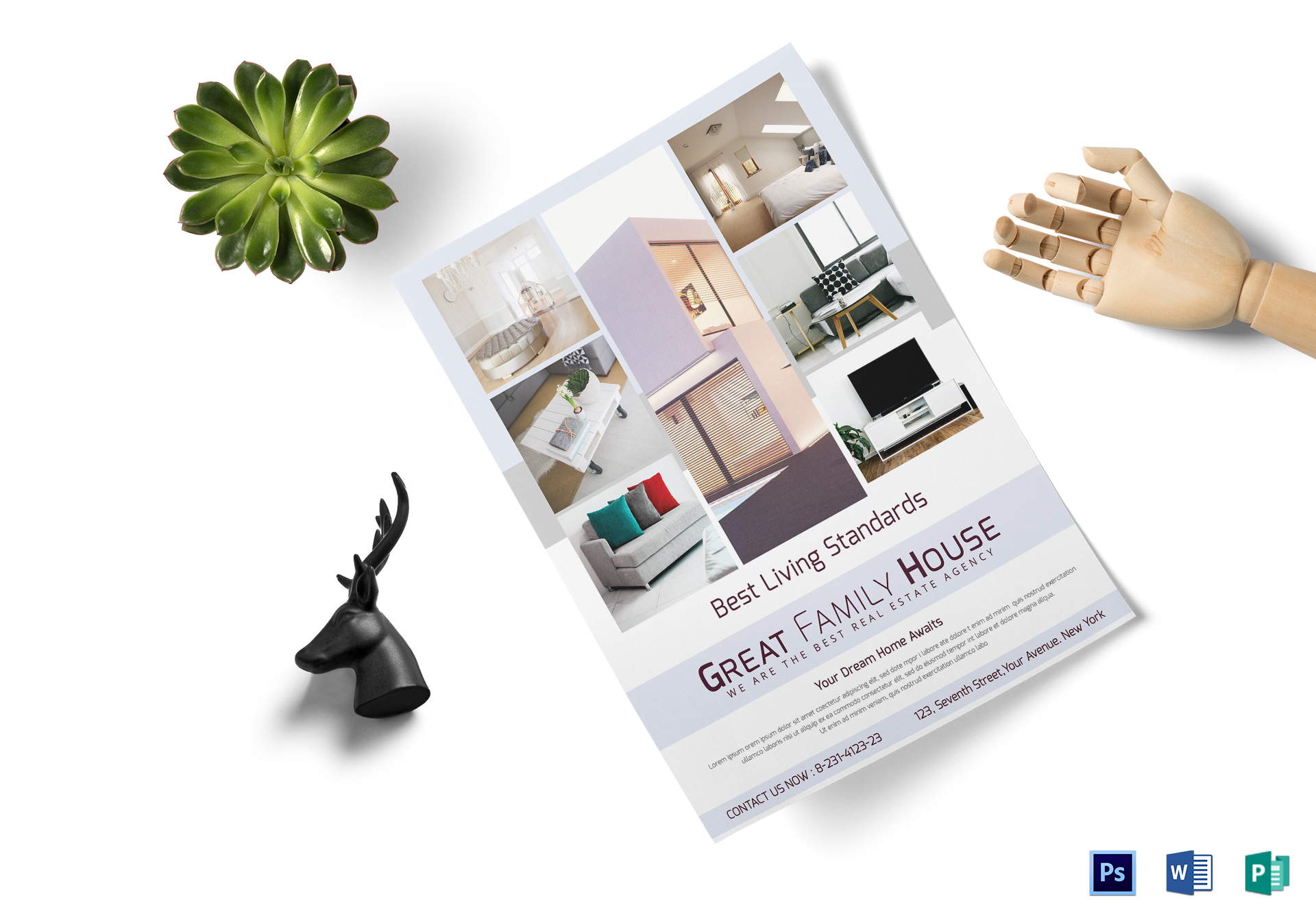 simple real estate flyer design template in word psd publisher