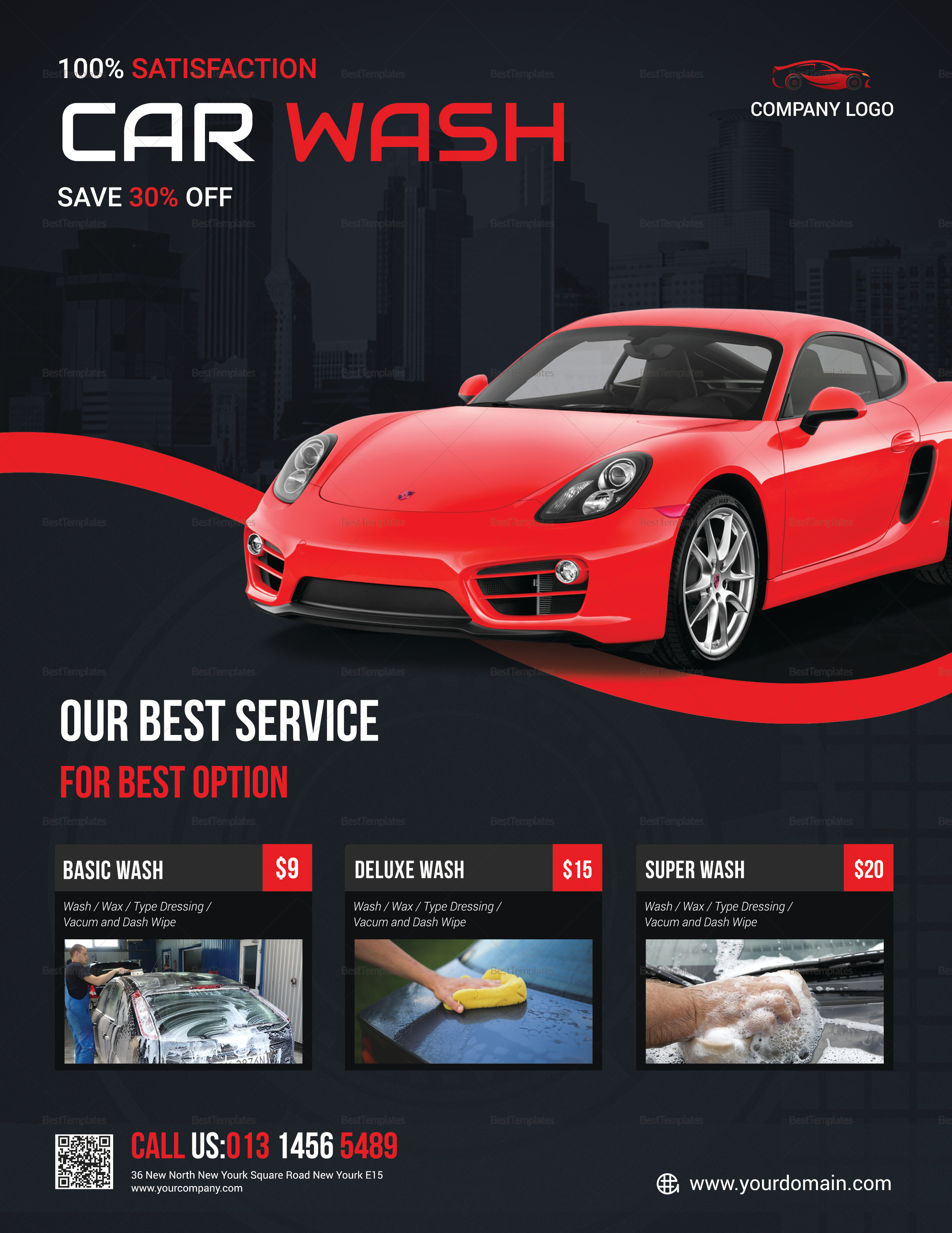 Best Car Wash Service Flyer Template