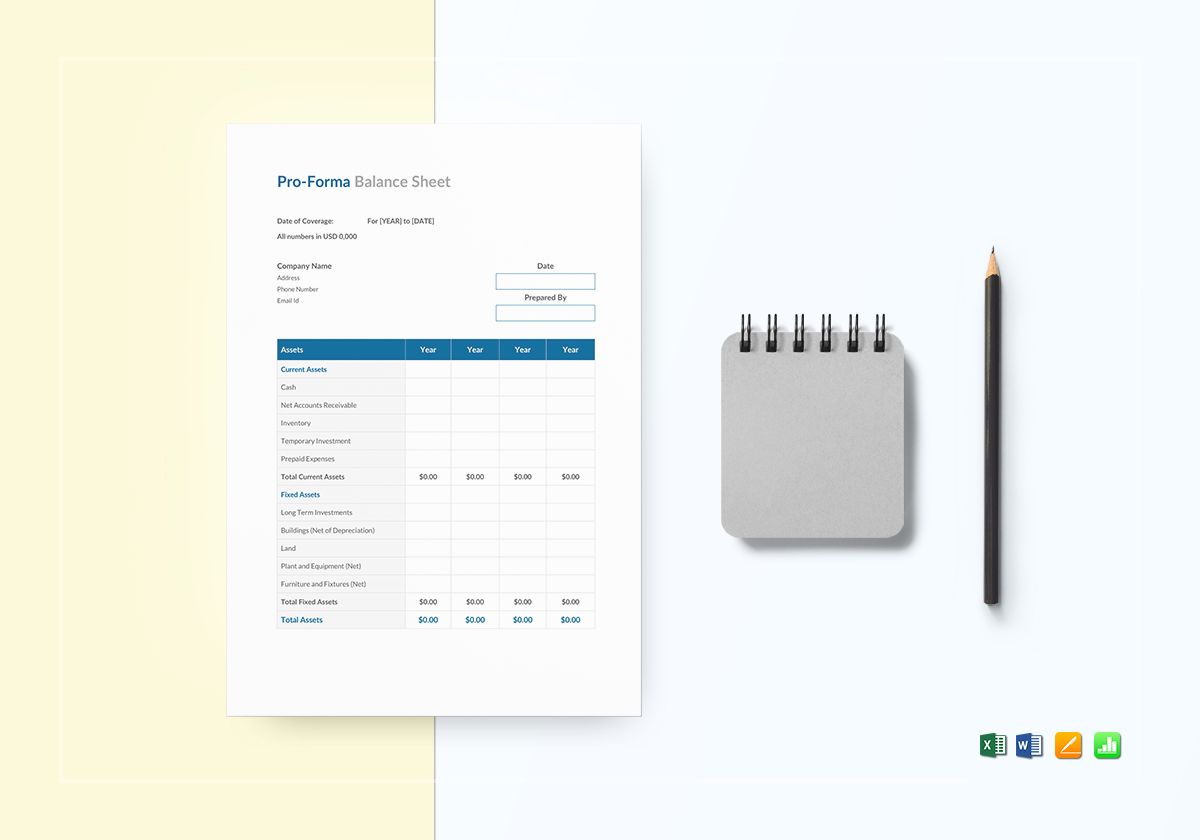 Pro Forma Balance Sheet Template from images.besttemplates.com