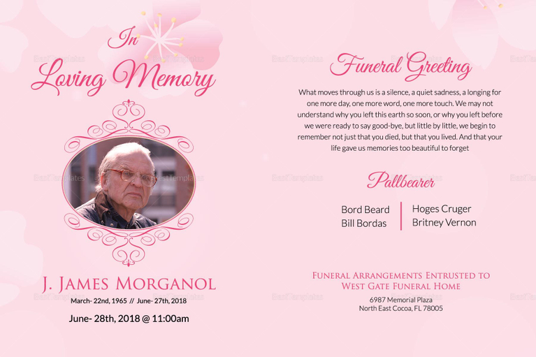 Editable Funeral Greeting Card Template in Adobe Photoshop, Microsoft Word