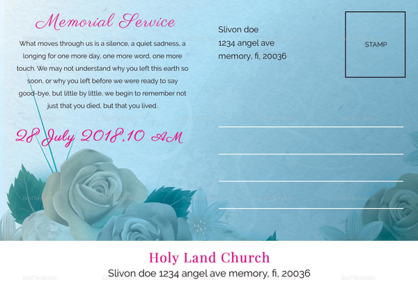 Floral Funeral Announcement Template in Adobe Photoshop, Microsoft Word