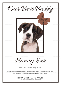 Premium Pet Memorial Card Template in Adobe Photoshop, Microsoft Word