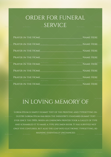 Premium Funeral Program Template in Adobe Photoshop, Microsoft Word