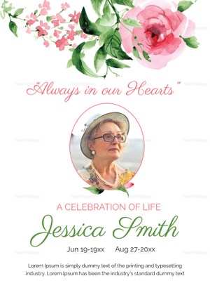 Announcement of Mother's Funeral Template in Adobe Photoshop, Microsoft ...