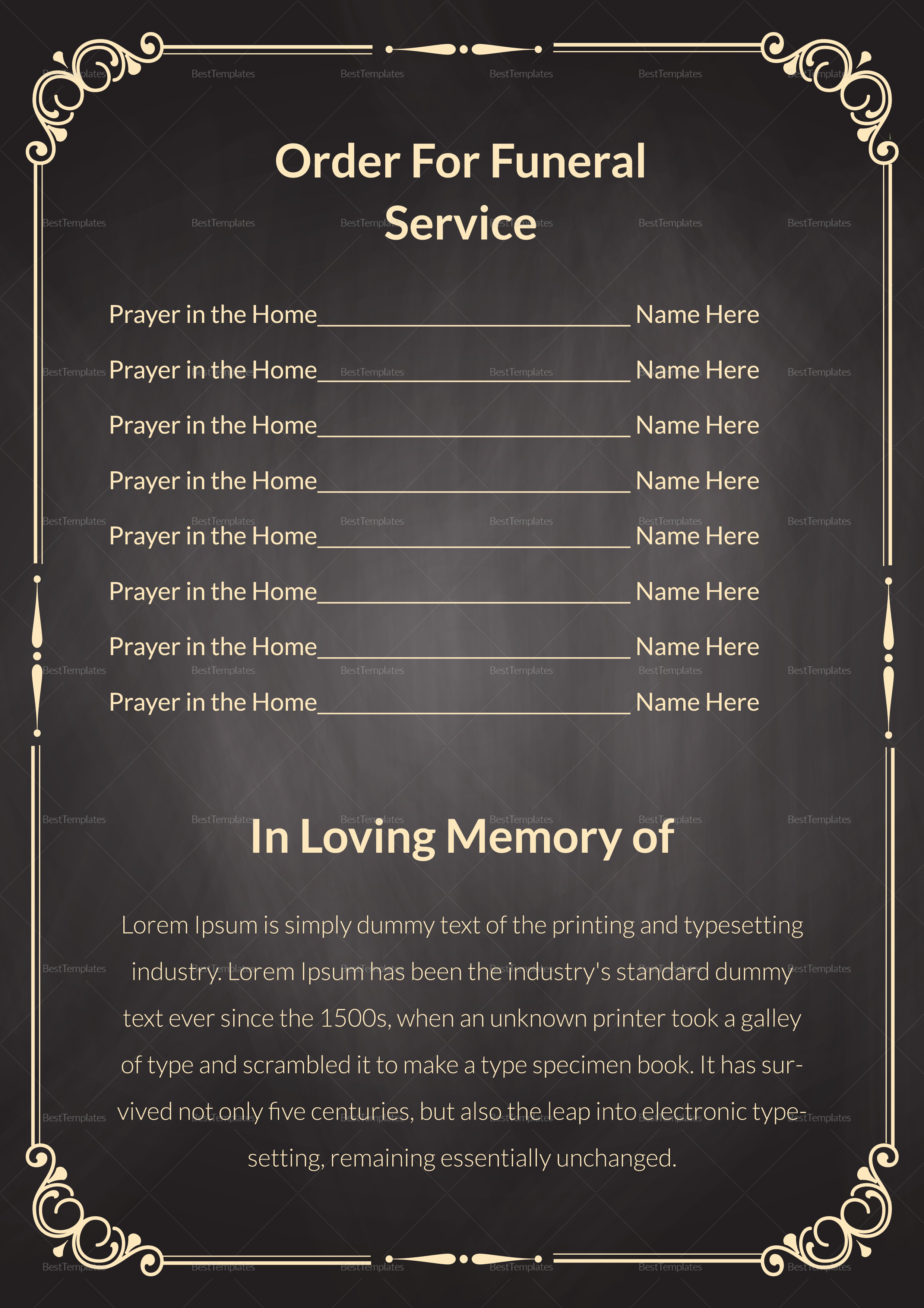 Funeral Pamphlet Template Word