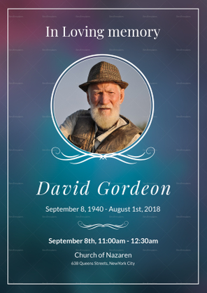 Editable Funeral Pamphlet Template in Adobe Photoshop, Microsoft Word