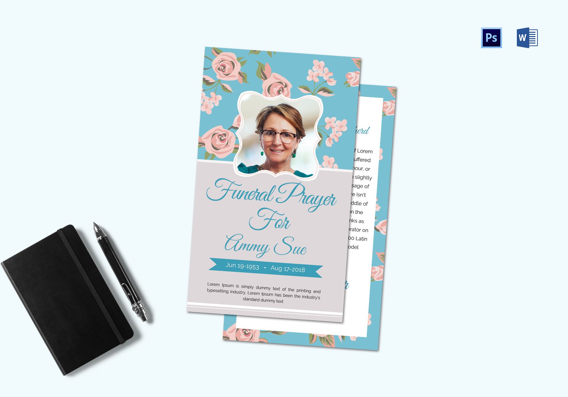 Funeral Request Prayer Card Template in Adobe Photoshop, Microsoft Throughout Prayer Card Template For Word