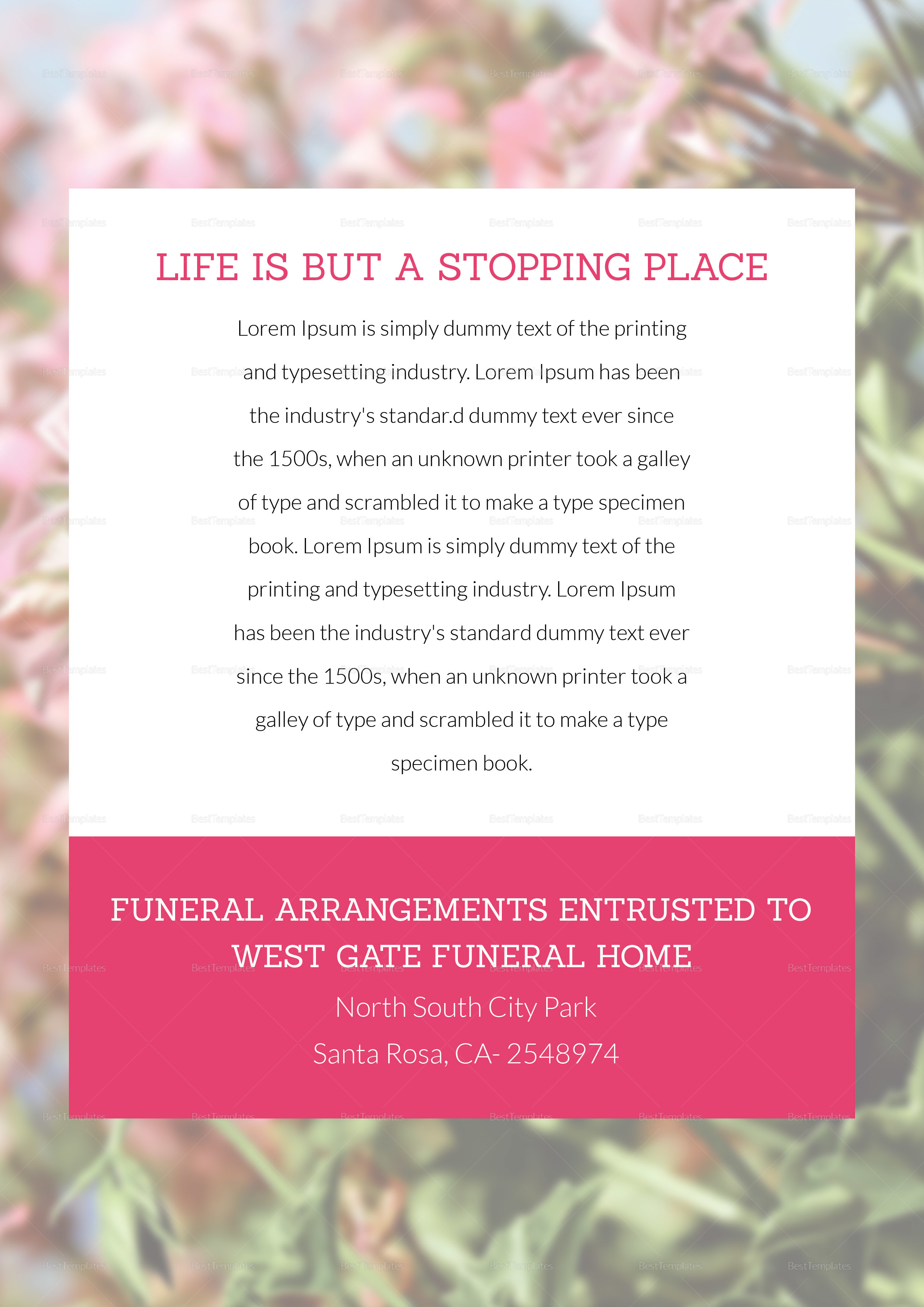 Printable Funeral Resolution Template