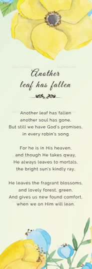 printable funeral bookmark template in adobe photoshop microsoft word