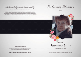 Customizable Funeral Booklet Template in Adobe Photoshop, Microsoft Word