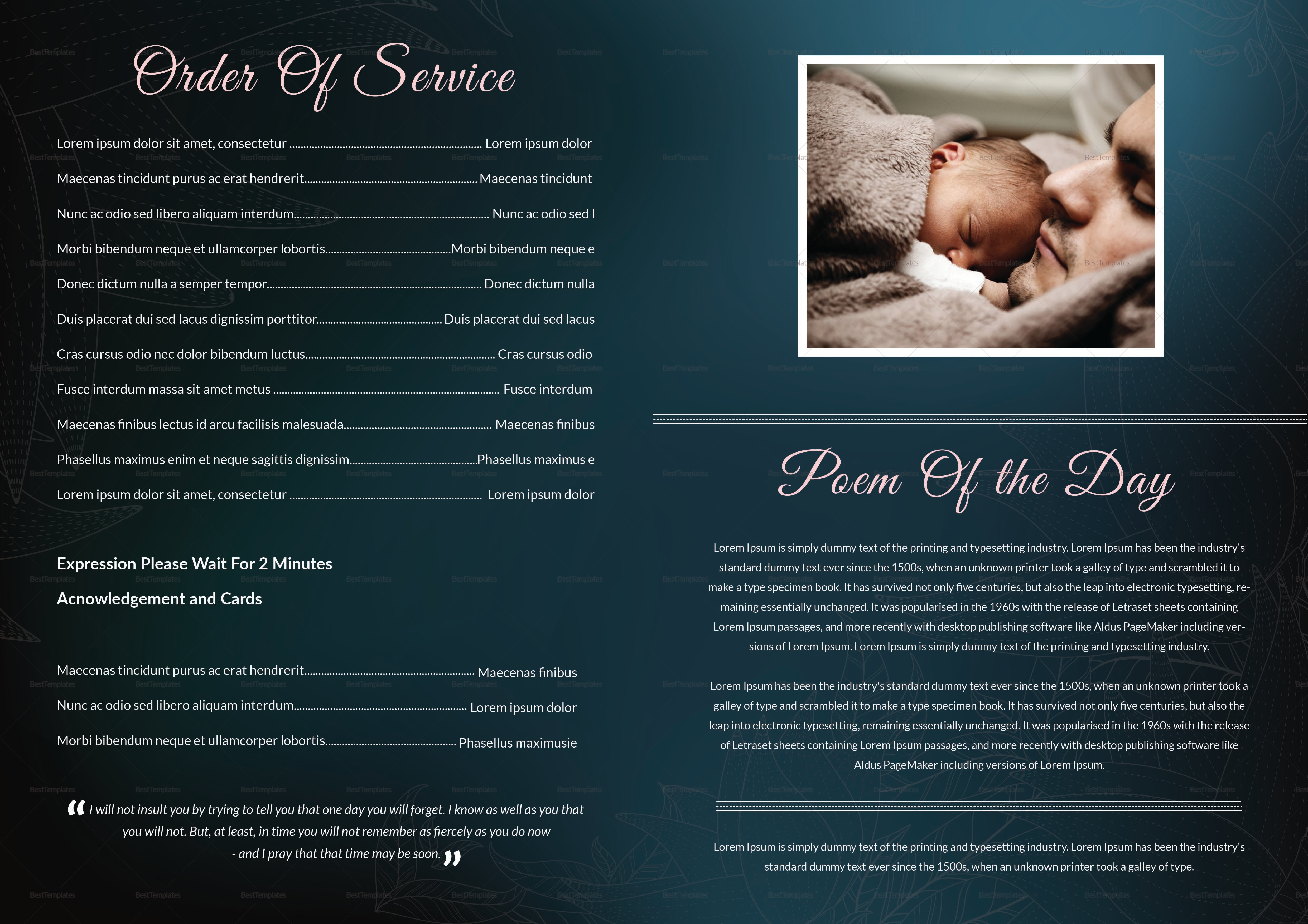  Elegant Funeral service Booklet 