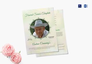 Printable Funeral Service Template in Adobe Photoshop, Microsoft Word