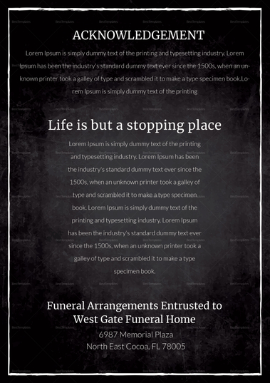 Memorial Bulletin Template in Adobe Photoshop, Microsoft Word