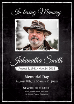 Memorial Bulletin Template In Adobe Photoshop, Microsoft Word