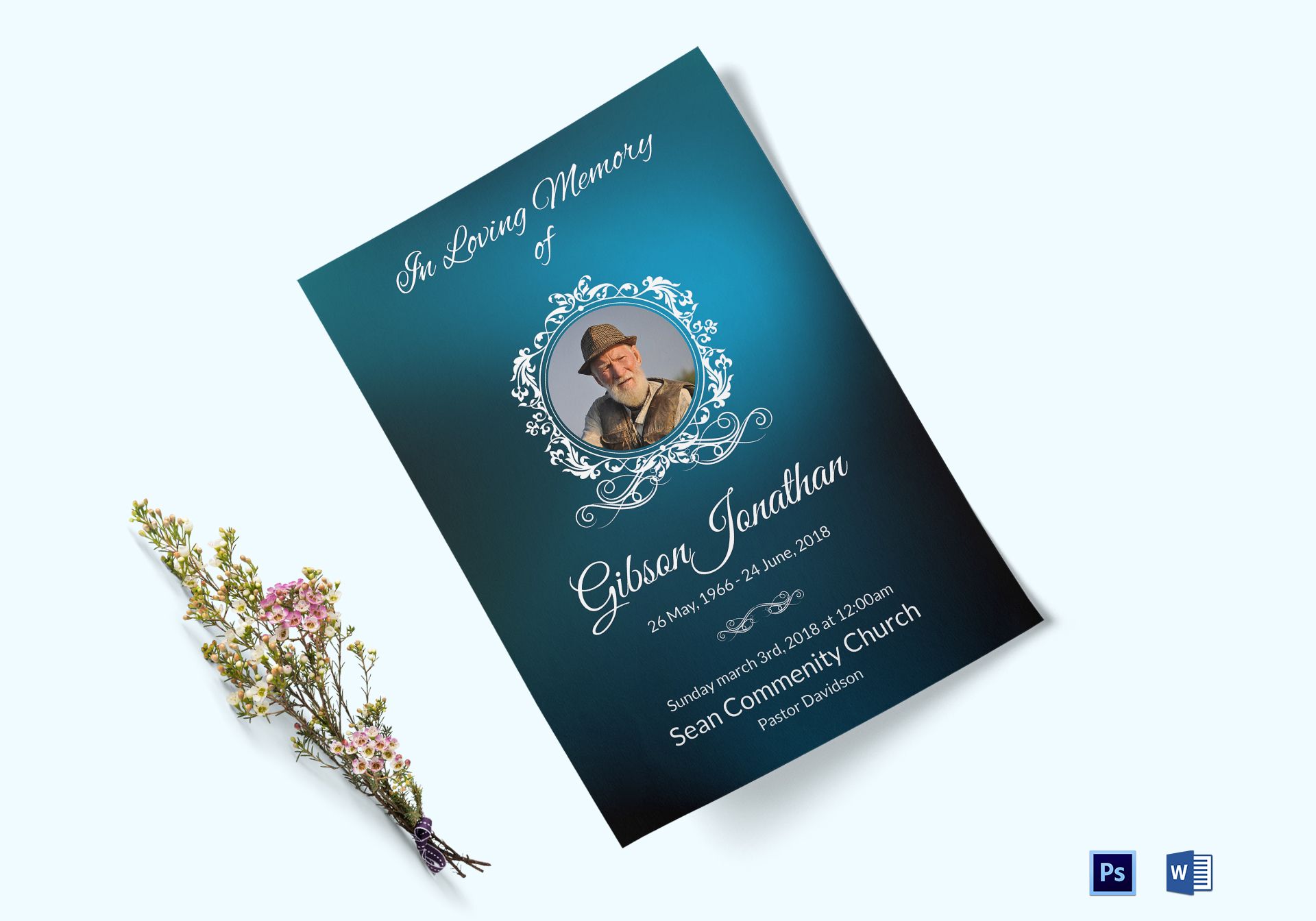 Funeral Program Bulletin Template