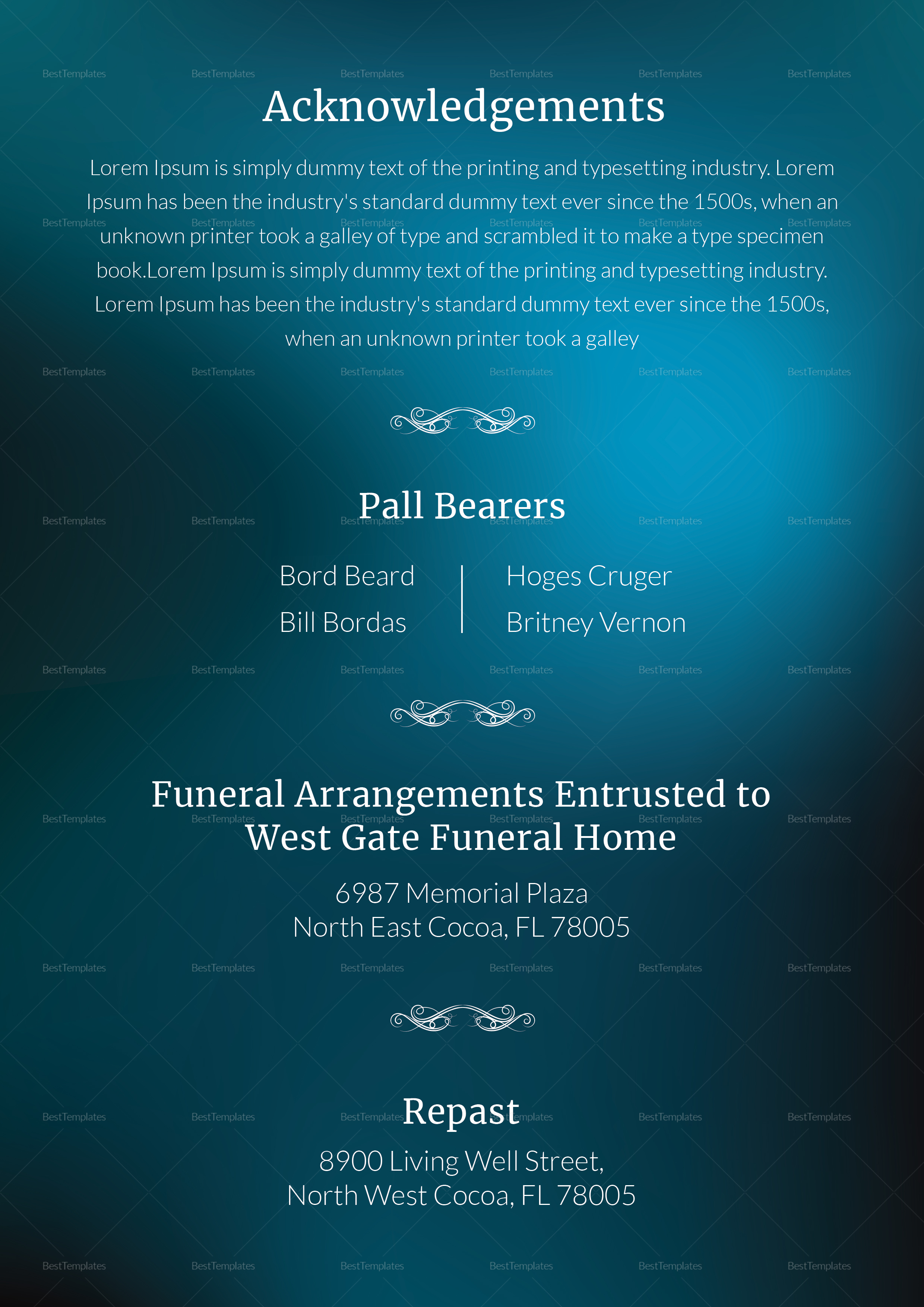 Funeral Program Bulletin