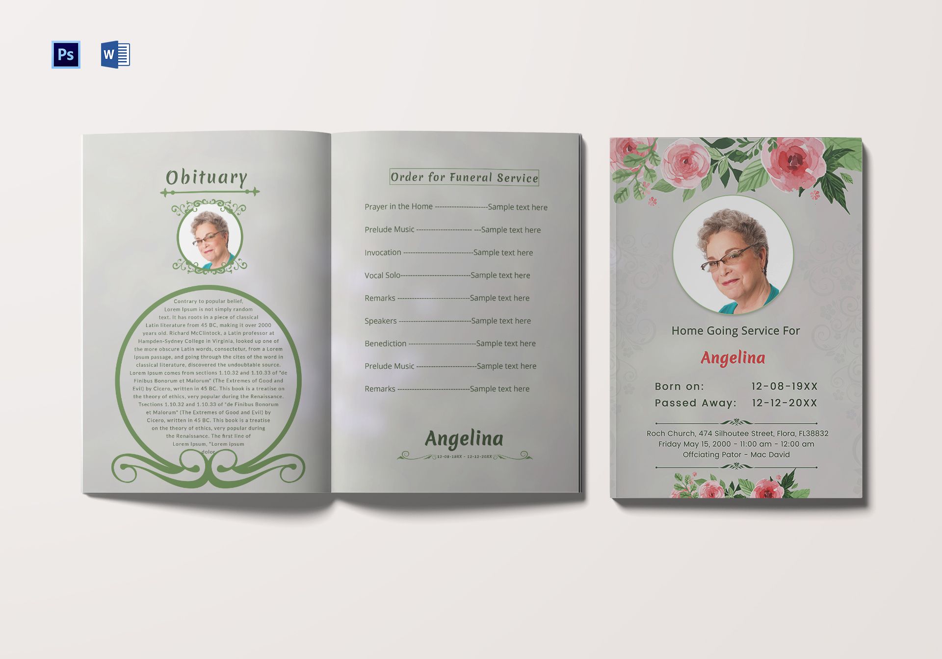 Memorial Brochure Template