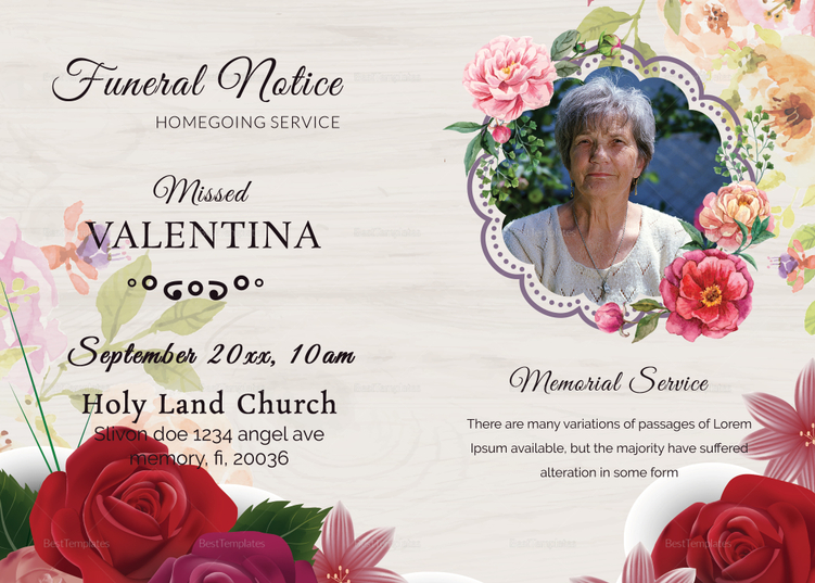 Home Going Funeral Death Notice Template in Adobe Photoshop, Microsoft Word