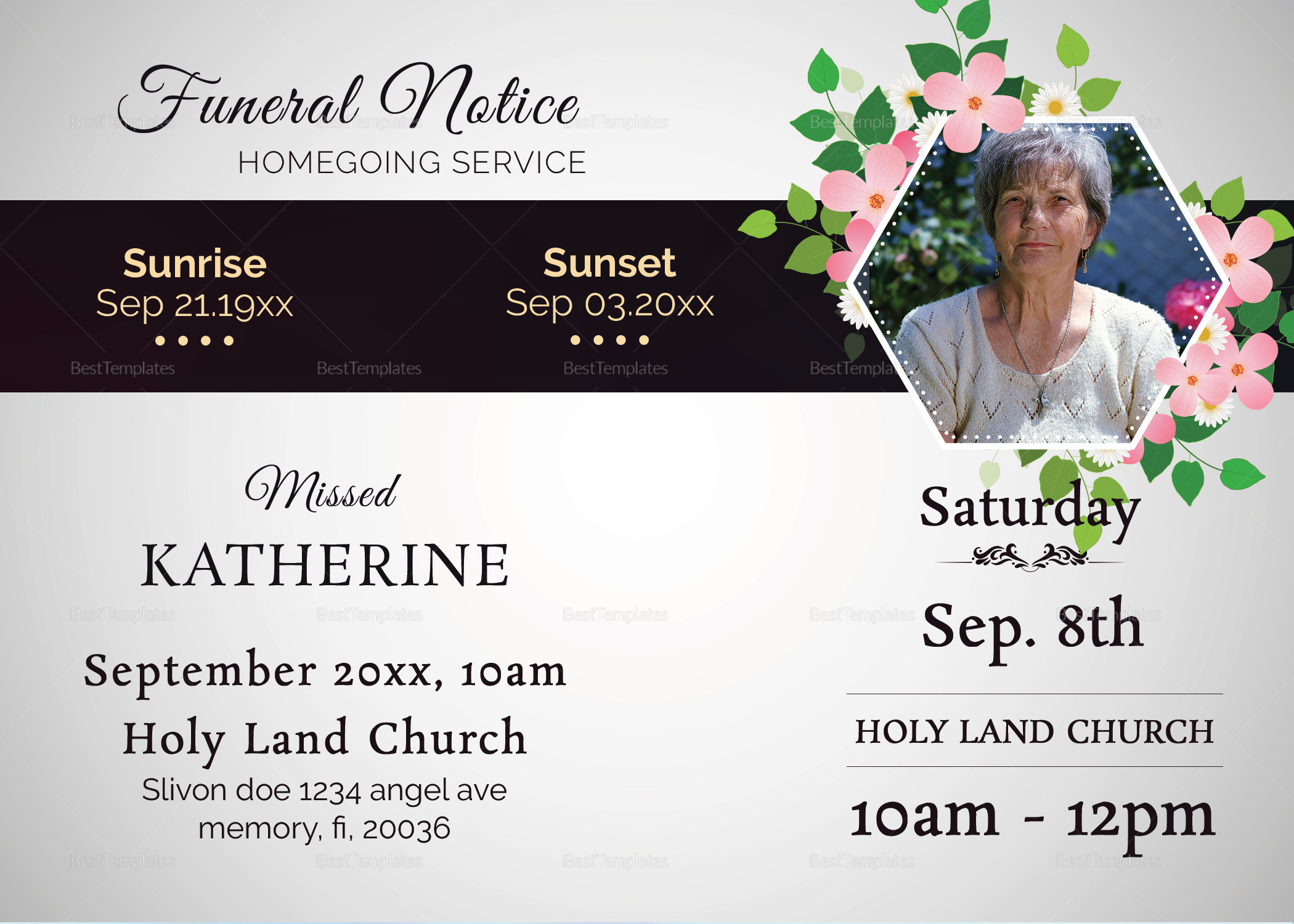 Premium Funeral Notice Template in Adobe Photoshop Microsoft Word