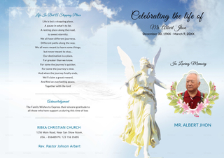 Funeral Program Bi Fold Template in Adobe Photoshop, Microsoft Word