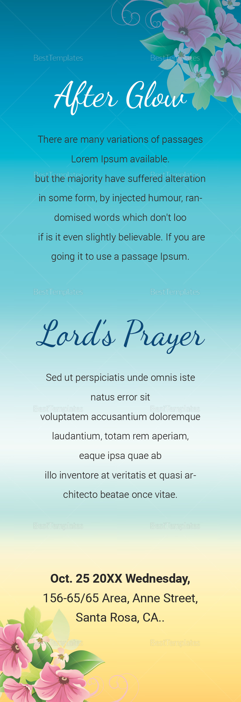 Premium Memorial Bookmark Template in Adobe Microsoft Word